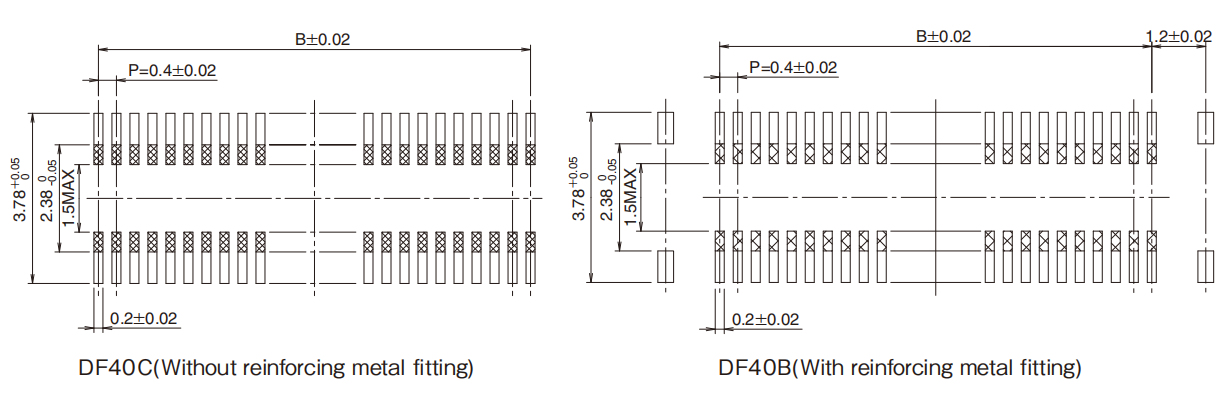 DF40B插座_堆叠高度2.0mm-板对板和板对FPC连接器