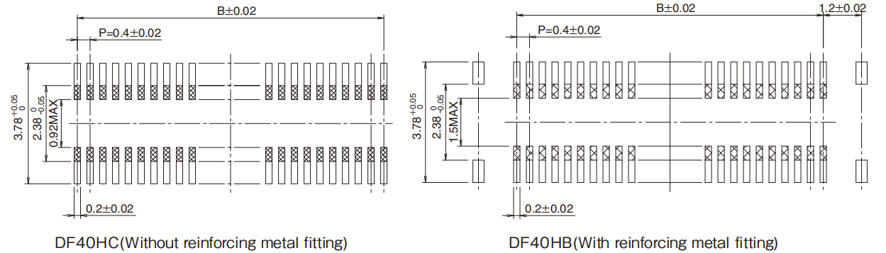 DF40HB/DF40HC插座_堆叠高度2.5mm-板对板和板对FPC连接器