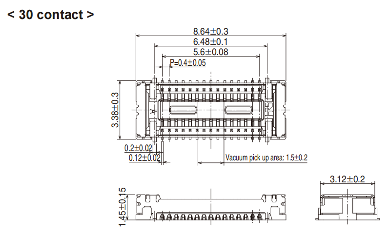 DF40GB插座_堆叠高度3.0mm（带屏蔽层）
